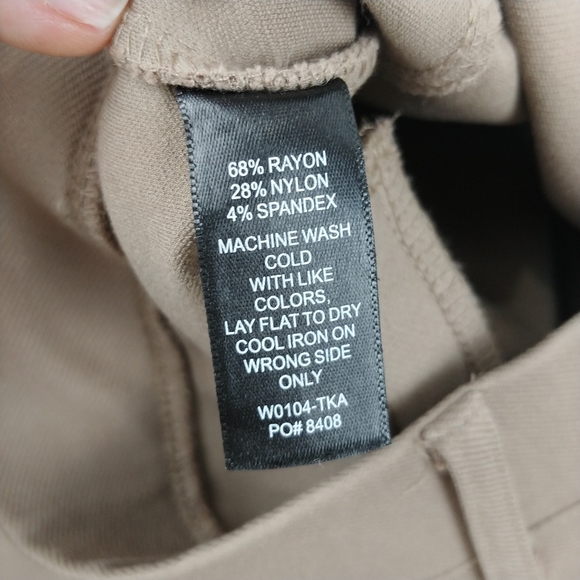 SOLD-Betabrand Pull On Straight Leg Tan Pants S - Picture 5 of 5